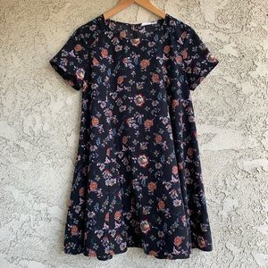 LUSH Floral Short Sleeve Mini Dress